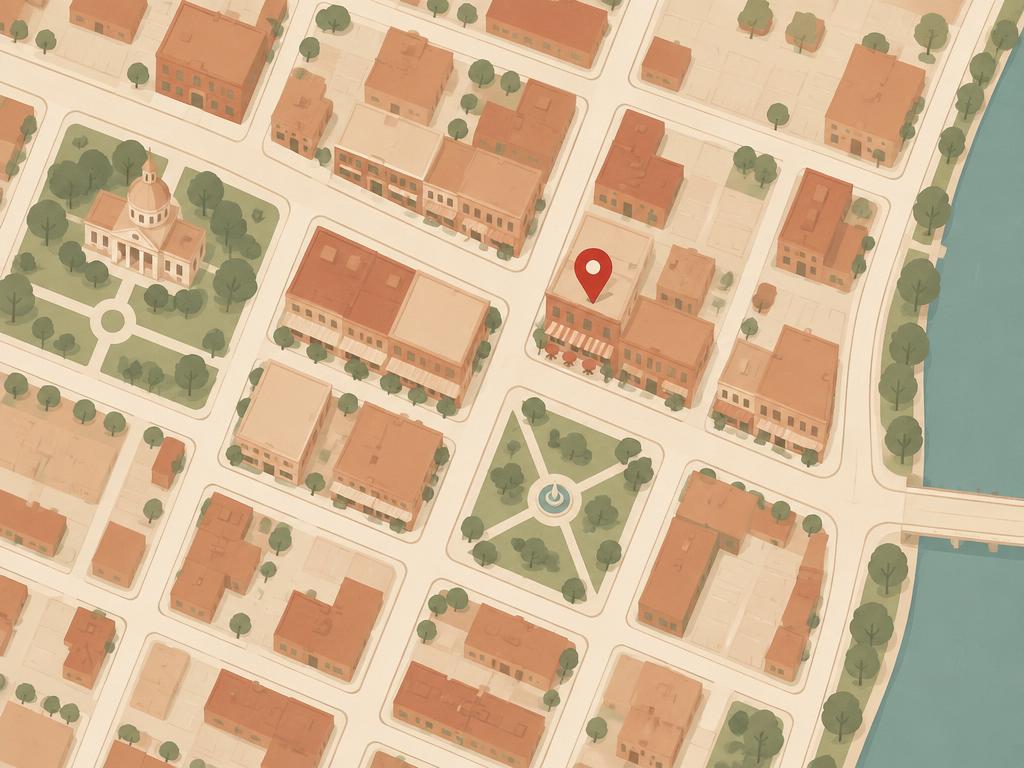 Stylized map showing Aunt HOCKER's Fish Fry in Midtown Harrisburg